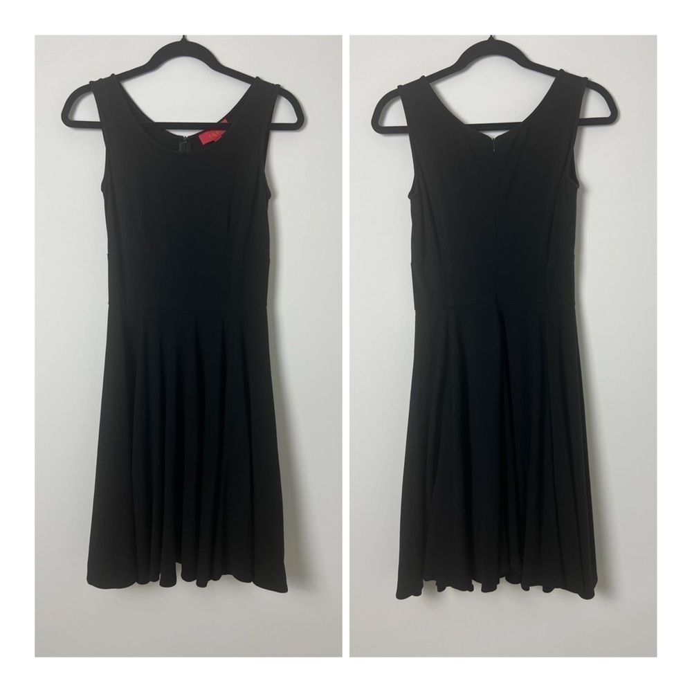 LAVIA Black Made In Italy Fit & Flare Sleeveless Ponte Knit‎ Skater Dress Size 8